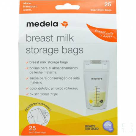 Medela - Bolsas de almacenamiento para leche materna, Blanco