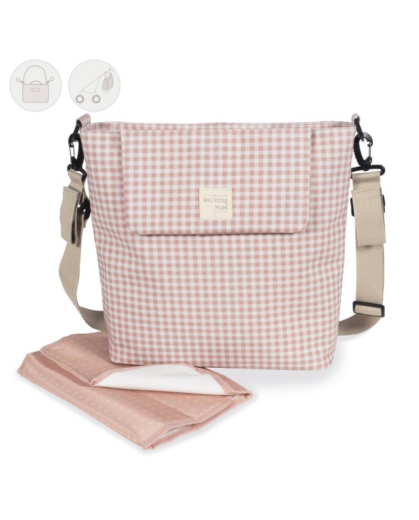 Bolsa Canastilla I Love Vichy 36300 Rosa (iv) de Walking Mum