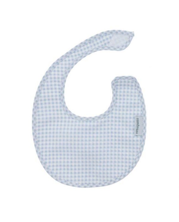 Babero Redondo C/velcro Vichy10 47292 Celeste/vichy de Cambrass